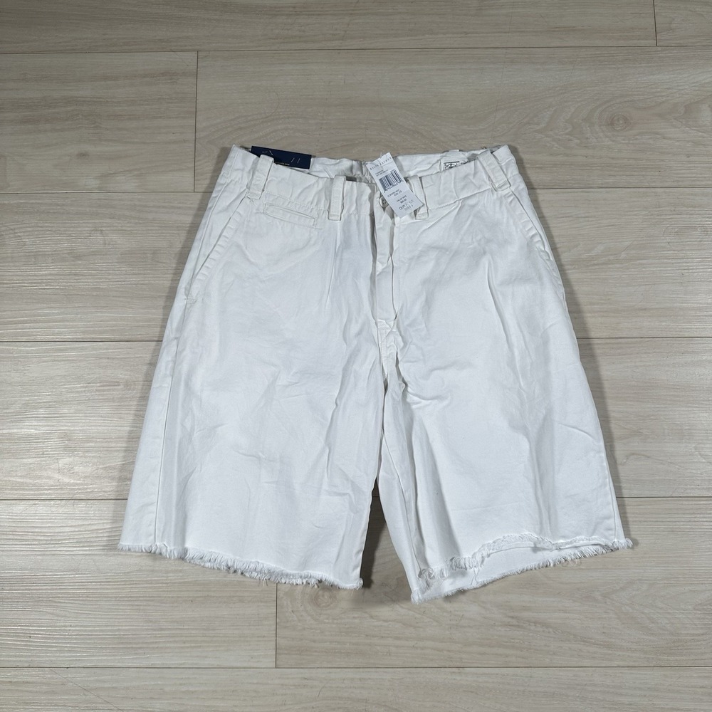Polo Ralph Lauren Mens Deck Uniform White Chino Cut Off Shorts Sizes 29 NWT